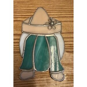 VTG Handmade Stained Glass Cactus Sombrero Hat Mexico Desert Suncatcher Window